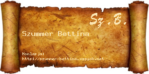 Szummer Bettina névjegykártya